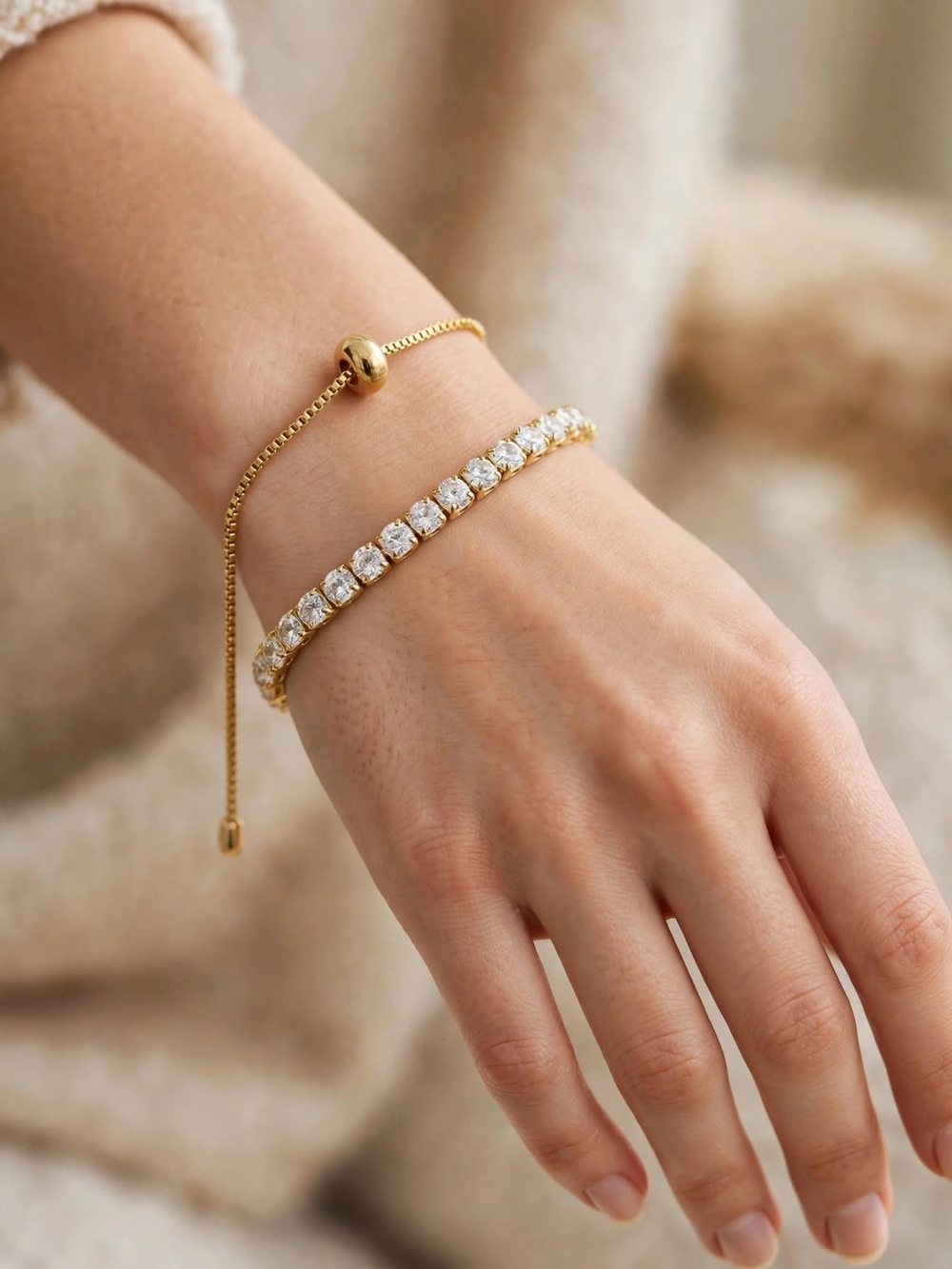 Bracelet with Clear Stones - Made With Swarovaski Crystal